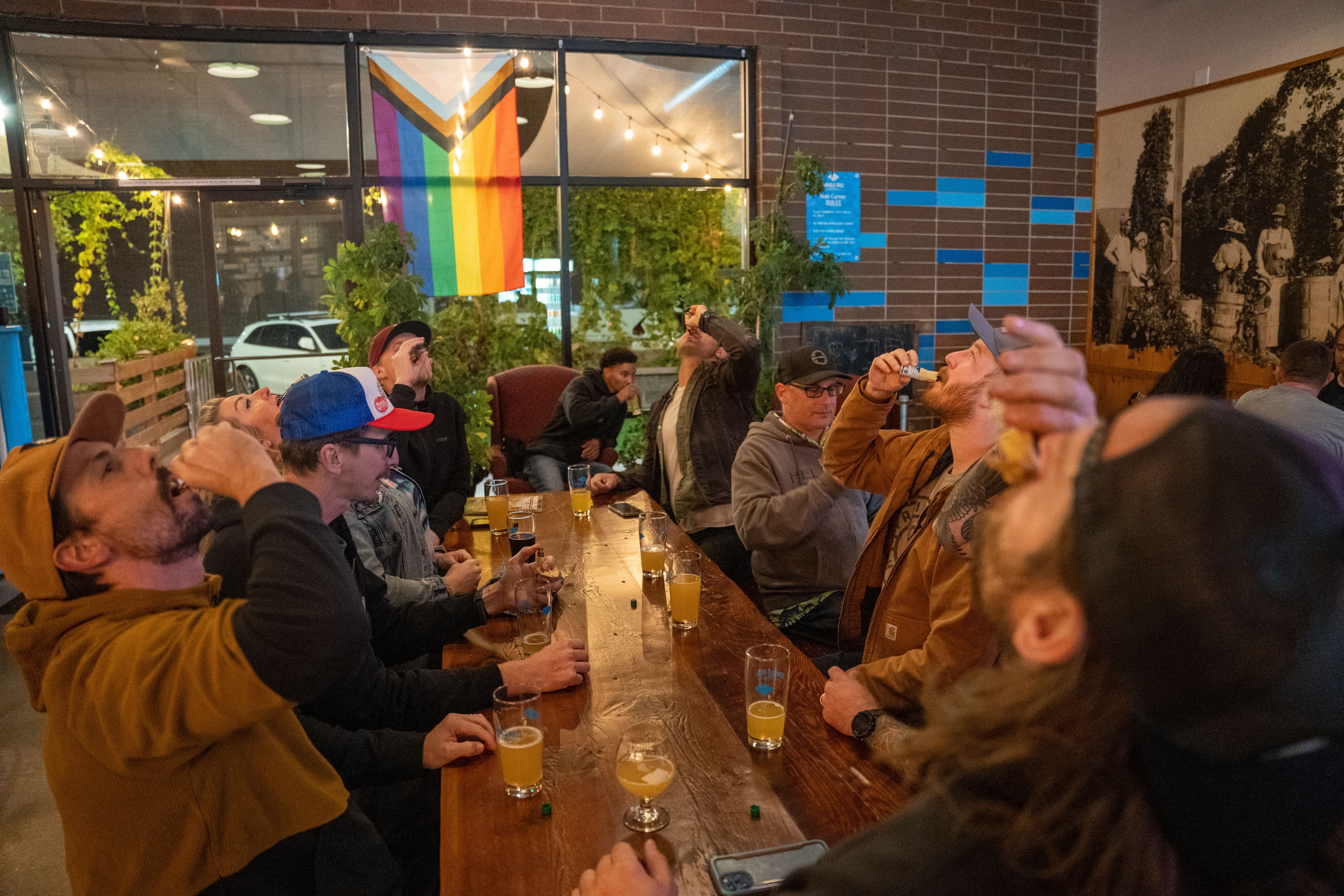 Brewers drinking Underberg